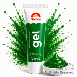 COLORANTE EN GEL FLEIGEL VERDE X 15 GR (PACK X 4 UNIDADES)